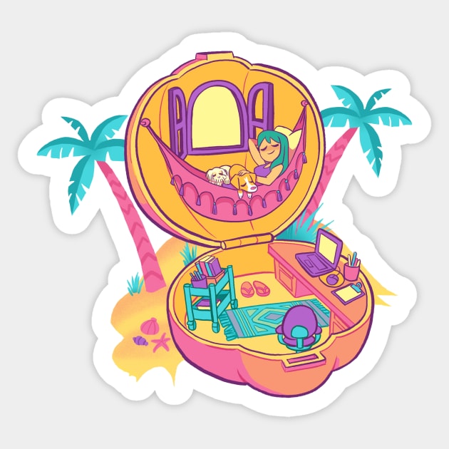 tiny house beach Sticker by melivillosa